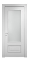 Межкомнатная дверь Dorian Belvedere 34 эмаль белая, стекло белое матовое