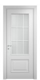 Межкомнатная дверь Dorian Belvedere 65 эмаль белая, стекло белое матовое