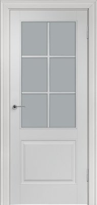 Межкомнатная дверь эмаль светло-серая Potential doors 222.1 Стекло сатинато