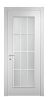 Межкомнатная дверь Dorian Belvedere 75 эмаль белая, стекло белое матовое