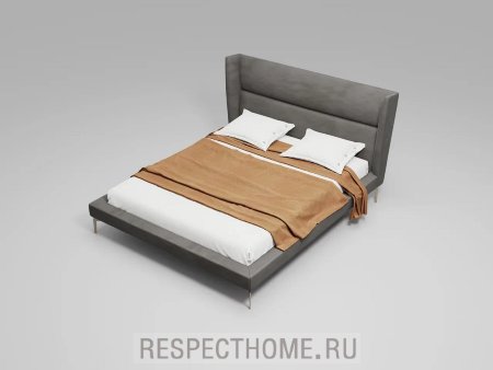 Кровать Cascate, модель Lukas, спальное место 2000*2000мм, изножье металлическое высокое