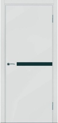 Межкомнатная дверь Potential doors Enamel Flat эмаль светло-серая 71 стекло чёрное