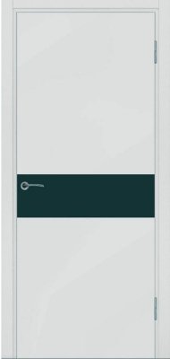 Межкомнатная дверь Potential doors Enamel Flat эмаль светло-серая 57 стекло чёрное