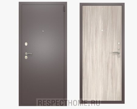 Входная дверь Гардиан ДС2 Коричневый баклажан, плёнка ПВХ Ясень Шимо