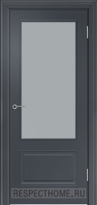 Межкомнатная дверь эмаль чёрная Potential doors 224 Стекло сатинато