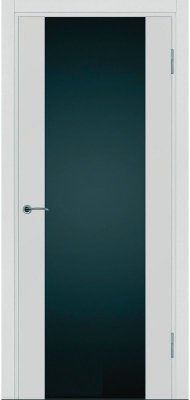 Межкомнатная дверь Potential doors Enamel Flat эмаль светло-серая 54 стекло чёрное