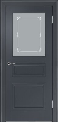 Межкомнатная дверь эмаль чёрная Potential doors 223 Стекло Милора