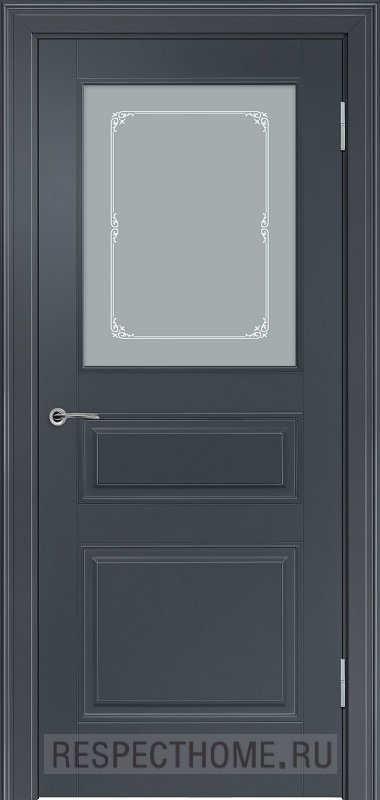 Межкомнатная дверь эмаль чёрная Potential doors 223 Стекло Милора