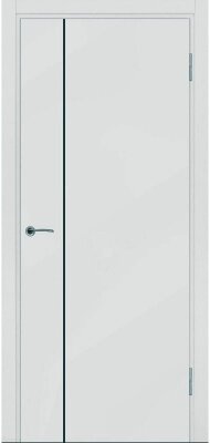 Межкомнатная дверь Potential doors Enamel Flat эмаль светло-серая 51 стекло чёрное