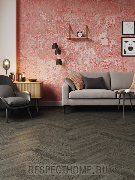 Инженерная доска Esta Parket Дуб  Herringbone Nordic S Lava Grey Extra Matt Lac 600*100*14 мм