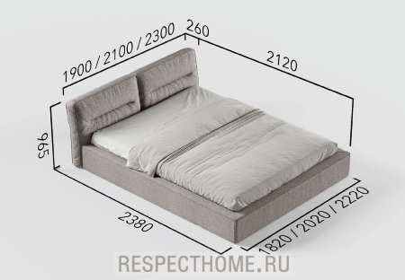 Кровать Cascate Porte Adda, спальное место 1600*2000мм с подъёмным механизмом