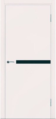 Межкомнатная дверь Potential doors Enamel Flat эмаль слоновая кость 71 стекло чёрноe