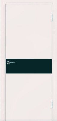 Межкомнатная дверь Potential doors Enamel Flat эмаль слоновая кость 57 стекло чёрное