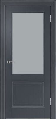 Межкомнатная дверь эмаль чёрная Potential doors 222 Стекло сатинато