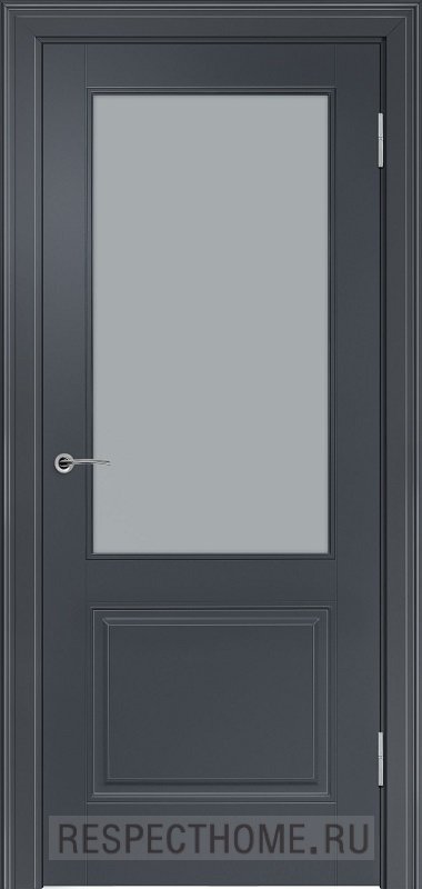 Межкомнатная дверь эмаль чёрная Potential doors 222 Стекло сатинато