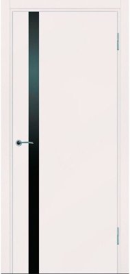 Межкомнатная дверь Potential doors Enamel Flat эмаль слоновая кость 53 стекло чёрное
