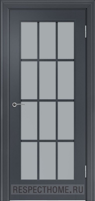 Межкомнатная дверь эмаль чёрная Potential doors 221.2 Стекло сатинато