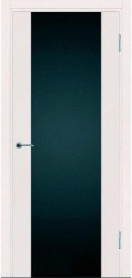 Межкомнатная дверь Potential doors Enamel Flat эмаль слоновая кость 54 стекло чёрное