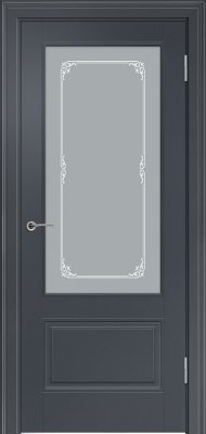 Межкомнатная дверь эмаль чёрная Potential doors 224 Стекло Милора