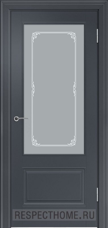 Межкомнатная дверь эмаль чёрная Potential doors 224 Стекло Милора