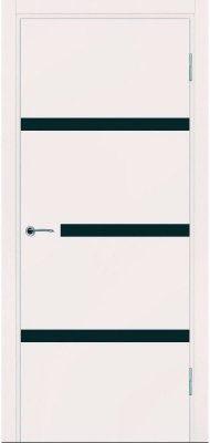 Межкомнатная дверь Potential doors Enamel Flat эмаль слоновая кость 73 стекло чёрное