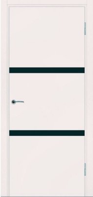 Межкомнатная дверь Potential doors Enamel Flat эмаль слоновая кость 72 стекло чёрное