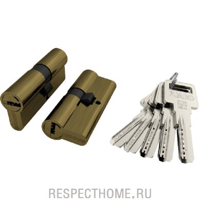 Цилиндровый механизм Fuaro R600/60 mm (25+10+25) AB бронза 5 кл.