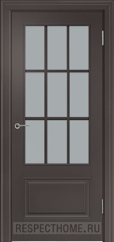Межкомнатная дверь эмаль горький шоколад Potential doors 224.2 Стекло сатинато