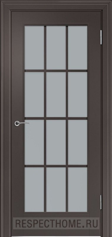 Межкомнатная дверь эмаль горький шоколад Potential doors 221.2 Стекло сатинато