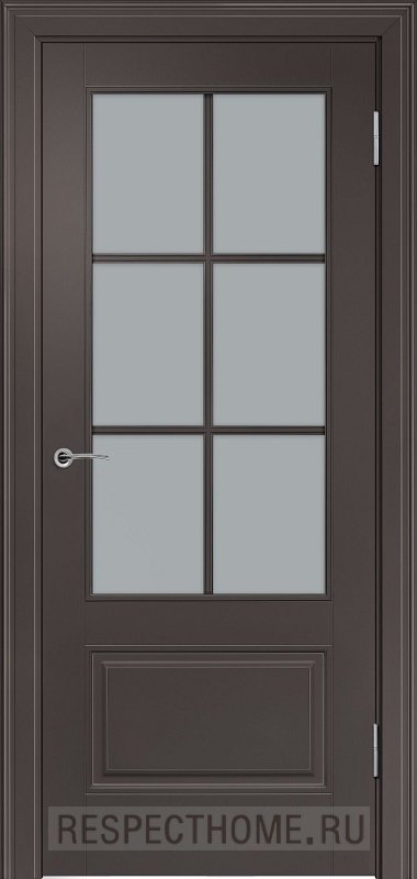 Межкомнатная дверь эмаль горький шоколад Potential doors 224.1 Стекло сатинато