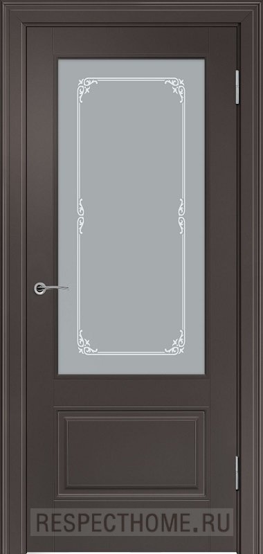 Межкомнатная дверь эмаль горький шоколад Potential doors 224 Стекло Милора