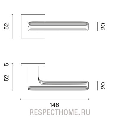 Дверная ручка Aprile Larice Q 5S Prestige Collection, хром полированный
