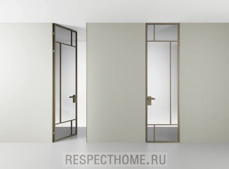 Межкомнатная дверь Cascate Porte Next Black Sand стекло satinato Grey