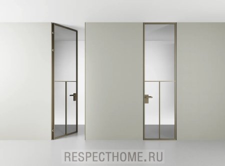 Межкомнатная дверь Cascate Porte Next Black Sand стекло satinato Grey