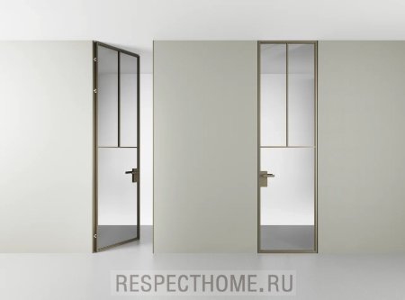 Межкомнатная дверь Cascate Porte Next Black Sand стекло satinato Grey